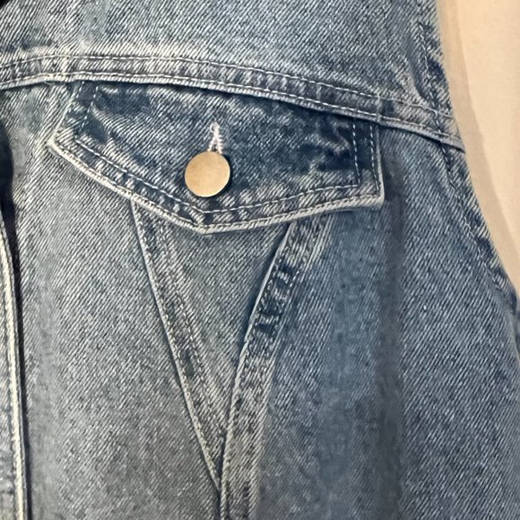 Asos Denim Vest Dress Sleeveless Button Front Jeans Dress UK 10 US 6 - Picture 4 of 5